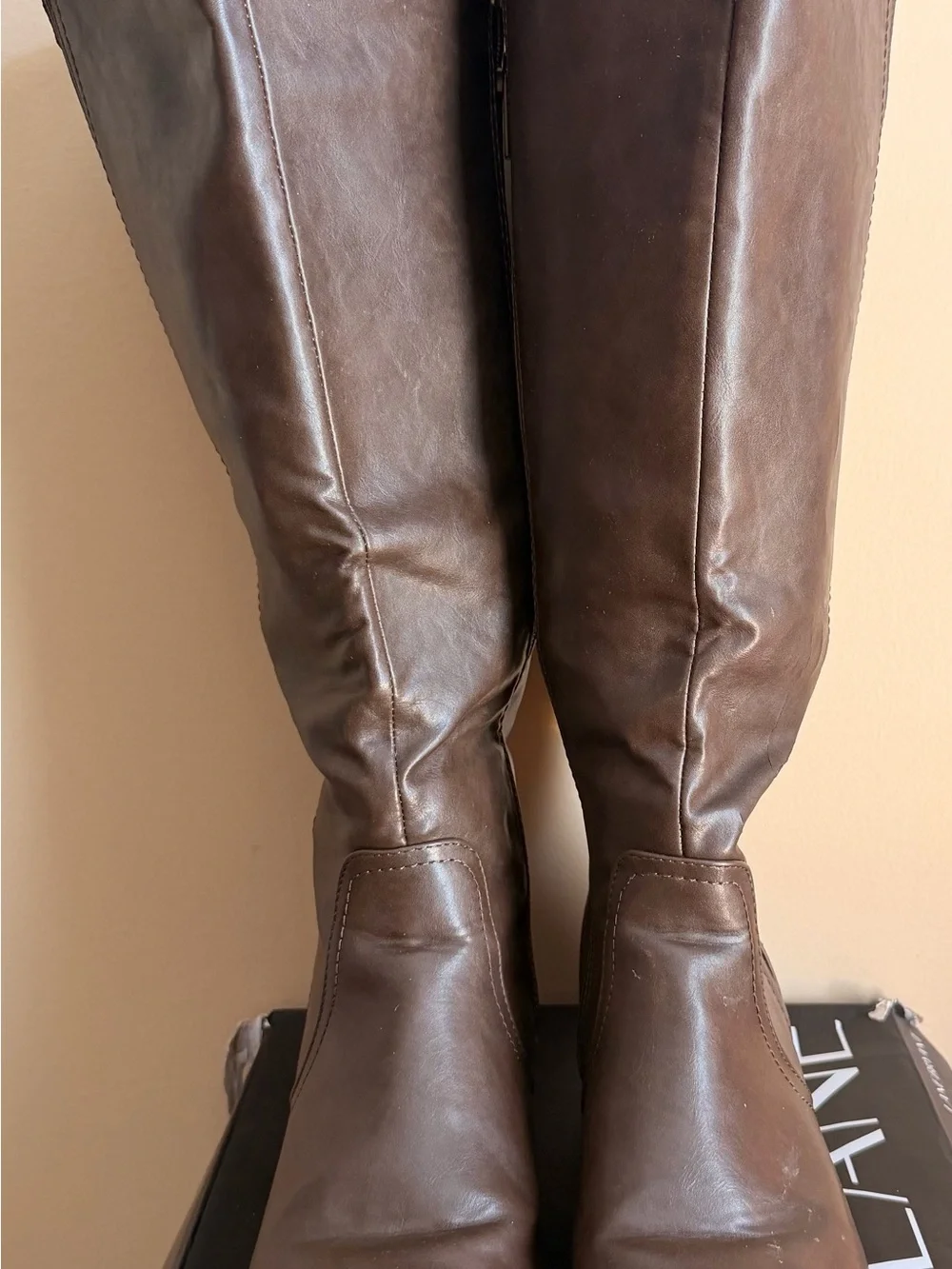 Lane Bryant Dark Brown Over-the-Knee Leather Boots